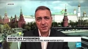 Photo of Navalny aides say Novichok nerve agent found on hotel water bottle